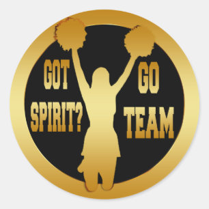 STICKER ROND GOLD POM-POM GIRL SPIRIT