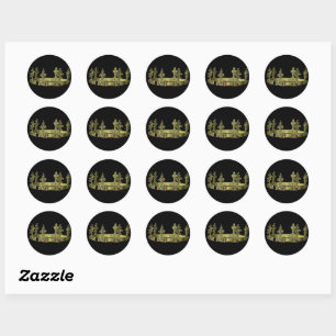 Sticker Rond Gold Royal Crown