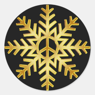 STICKER ROND GOLD SNOWFLAKE