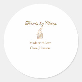 Sticker Rond Gold sparkle traite la boulangerie faite avec amou