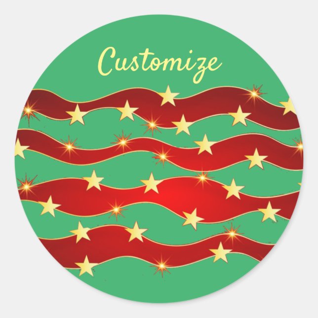 Sticker Rond Gold Stars Ciel de Noël Thunder_Cove (Devant)