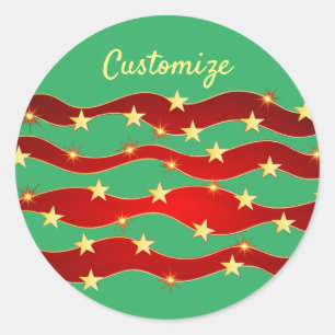 Sticker Rond Gold Stars Ciel de Noël Thunder_Cove