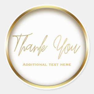 Sticker Rond Gold & White Chic Elegant Simple Glam Favoriser