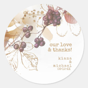Sticker Rond Golden Automne Mariage Berries ID655