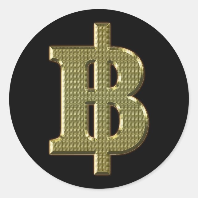 Sticker Rond GOLDEN BAHT SIGNER ฿ devises thaïlandaises ฿ (Devant)