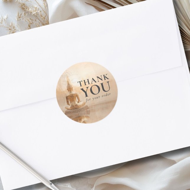 Sticker Rond Golden Buddha Business Salon (Golden Buddha Business Salon Classic Round Sticker)