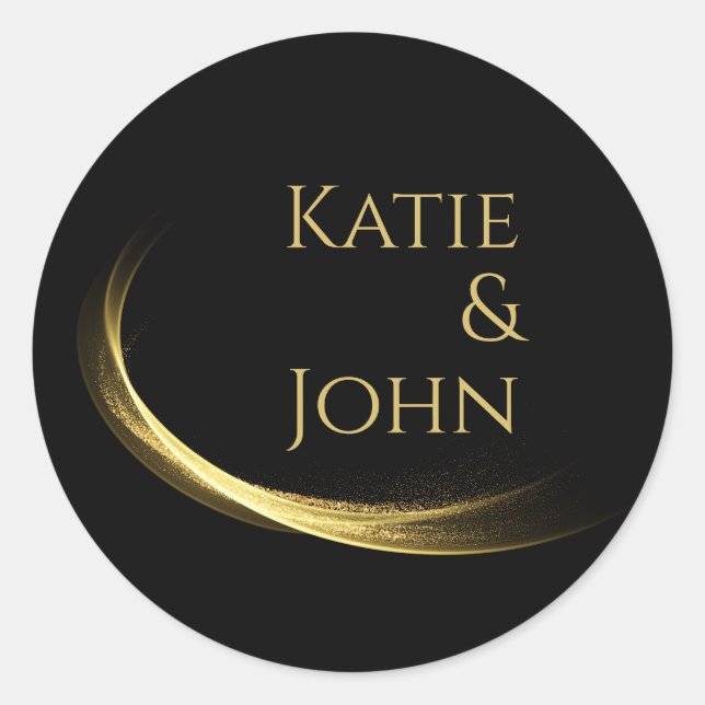 Sticker Rond Golden Elegance-Mariage- (Devant)