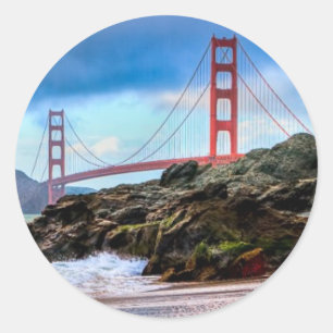 Sticker Rond Golden Gate