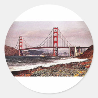 Sticker Rond Golden Gate