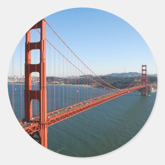 Sticker Rond Golden Gate Bridge à San Francisco (Devant)