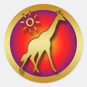 STICKER ROND GOLDEN GIRAFFE