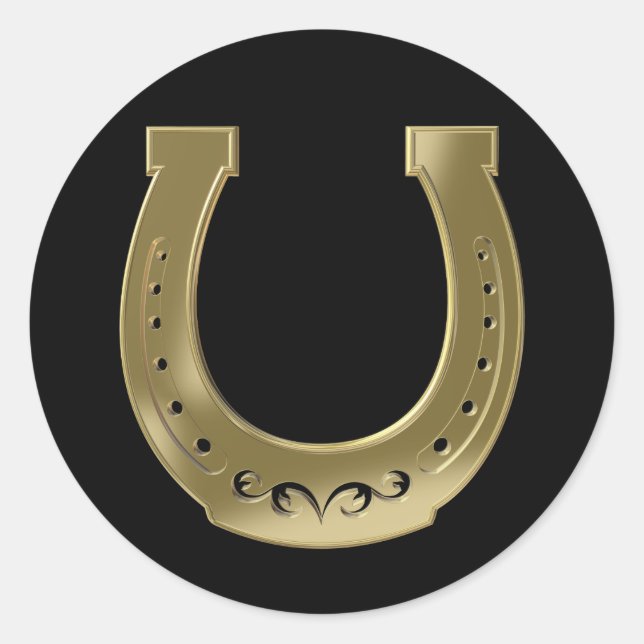 Sticker Rond Golden horseshoe (Devant)