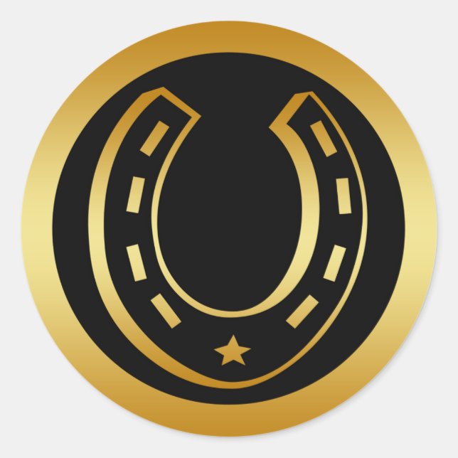 STICKER ROND GOLDEN HORSESHOE (Devant)
