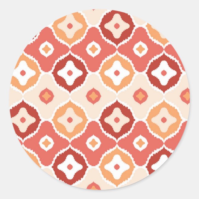 Sticker Rond Golden ikat geometric pattern (Devant)