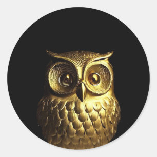 Sticker Rond Golden Owl