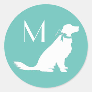 Sticker Rond Golden Retriever