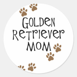 Sticker Rond Golden Retriever Maman