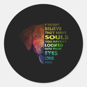Sticker Rond Golden Retriever regarda Assez Longtemps Dans Leur