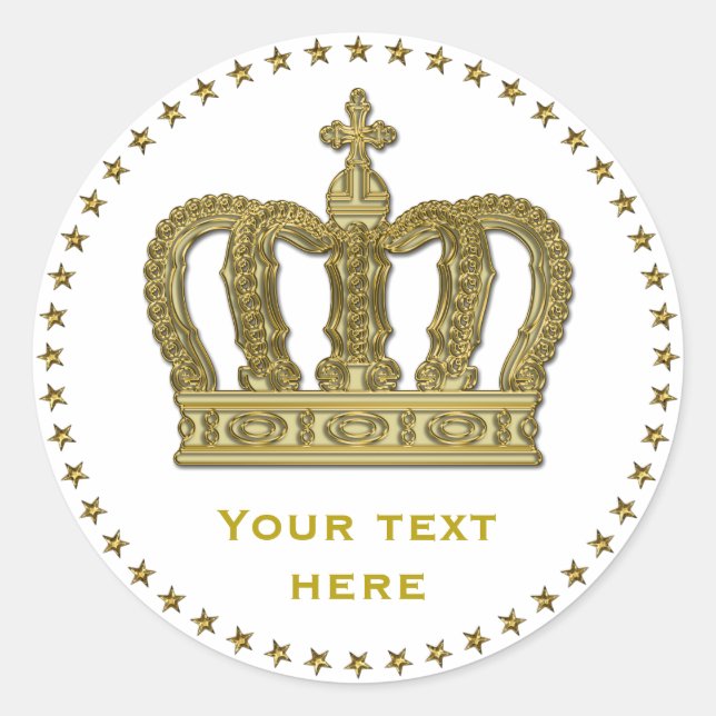 Sticker Rond Golden Royal Crown II + votre backgr. & idées (Devant)