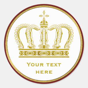 Sticker Rond Golden Royal Crown + votre backgr. & idées