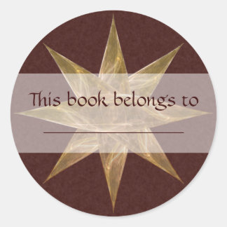 Sticker Rond Golden Star Art Abstrait