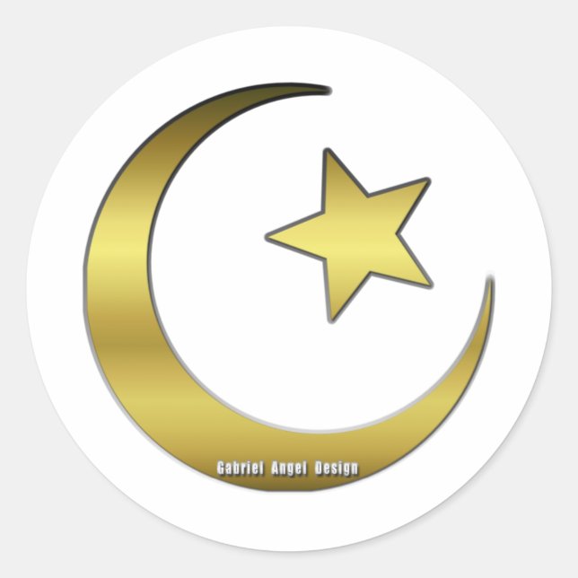 Sticker Rond Golden Star et Crescent (Devant)