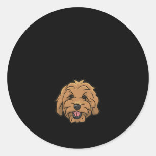 Sticker Rond Goldendoodle Maman Doodle Mama Golden Doodle