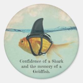 Sticker Rond Goldfish with a Shark Fin Confetti