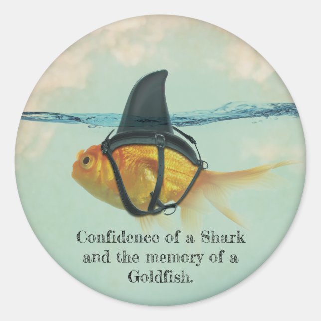 Sticker Rond Goldfish with a Shark Fin Confetti (Devant)