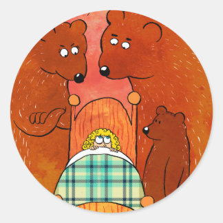 Sticker Rond Goldilocks and the Three Bears