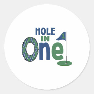 Sticker Rond Golf Anniversaire Chemise 1er Anniversaire Trou En
