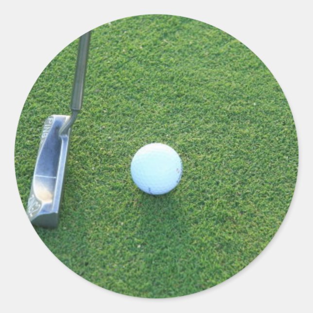 Sticker Rond Golf, balle et putter (Devant)