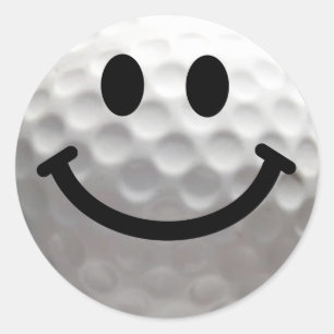 Sticker Rond Golf balle Happy Face
