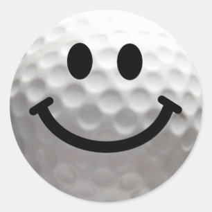 Sticker Rond Golf balle Happy Face