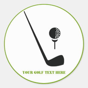 Sticker Rond Golf club and ball black, green custom