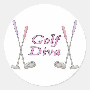 Sticker Rond Golf Diva