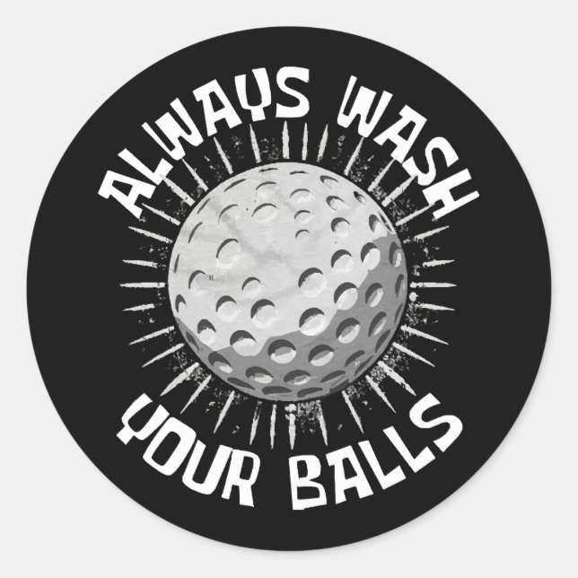 Sticker Rond Golf drôle (Devant)