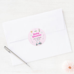 Sticker Rond Golf Girl Baby shower
