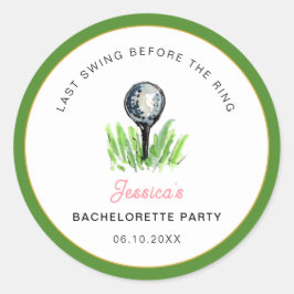 Sticker Rond Golf "Last swing Before the ring" Bachelorette