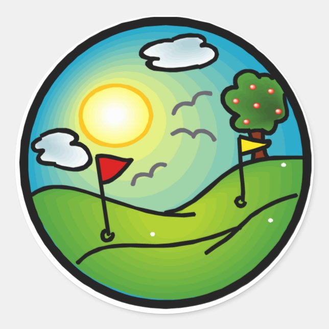 Sticker Rond Golf Lover (Devant)