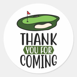 Sticker Rond Golf Merci pour venir avec golf