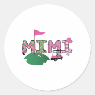 Sticker Rond Golf Mimi Hole In One Golf 1ère fête d'anniversair