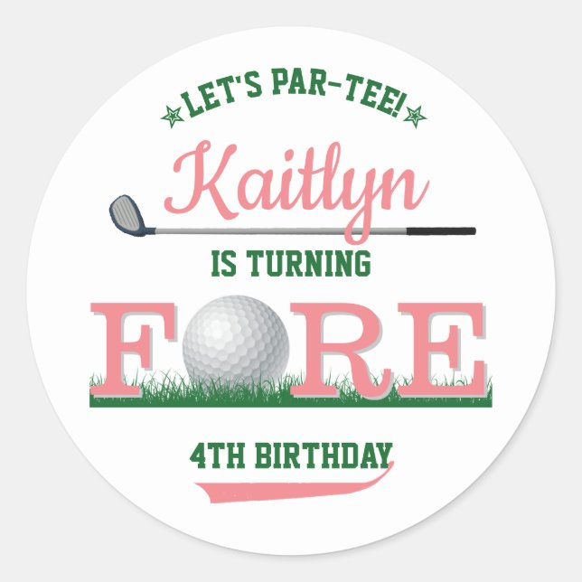 Sticker Rond Golf PAR-TEE 4e anniversaire (Devant)