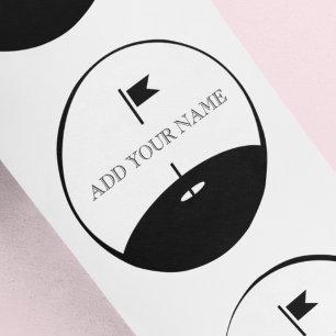Sticker Rond Golf Texte Personnalisé