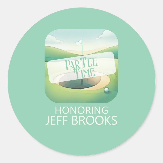 Sticker Rond Golf Thème Green Party (Devant)