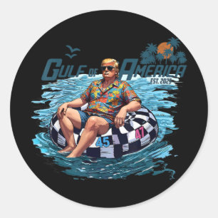 Sticker Rond Golfe Des États-Unis Amérique Est 2025 Funny Trump