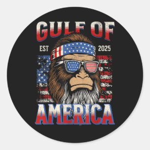 Sticker Rond Golfe des États-Unis Trump Funny Bigfoot Mexique