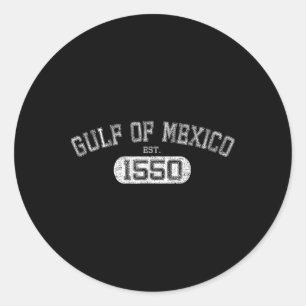Sticker Rond Golfe du Mexique Est 1550 Rétro Vintage Gulf Pour