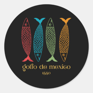 Sticker Rond Golfe Du Mexique Golfo De México 1550 Sardine