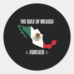 Sticker Rond Golfe Du Mexique Patriotique Pour Toujours El Golf